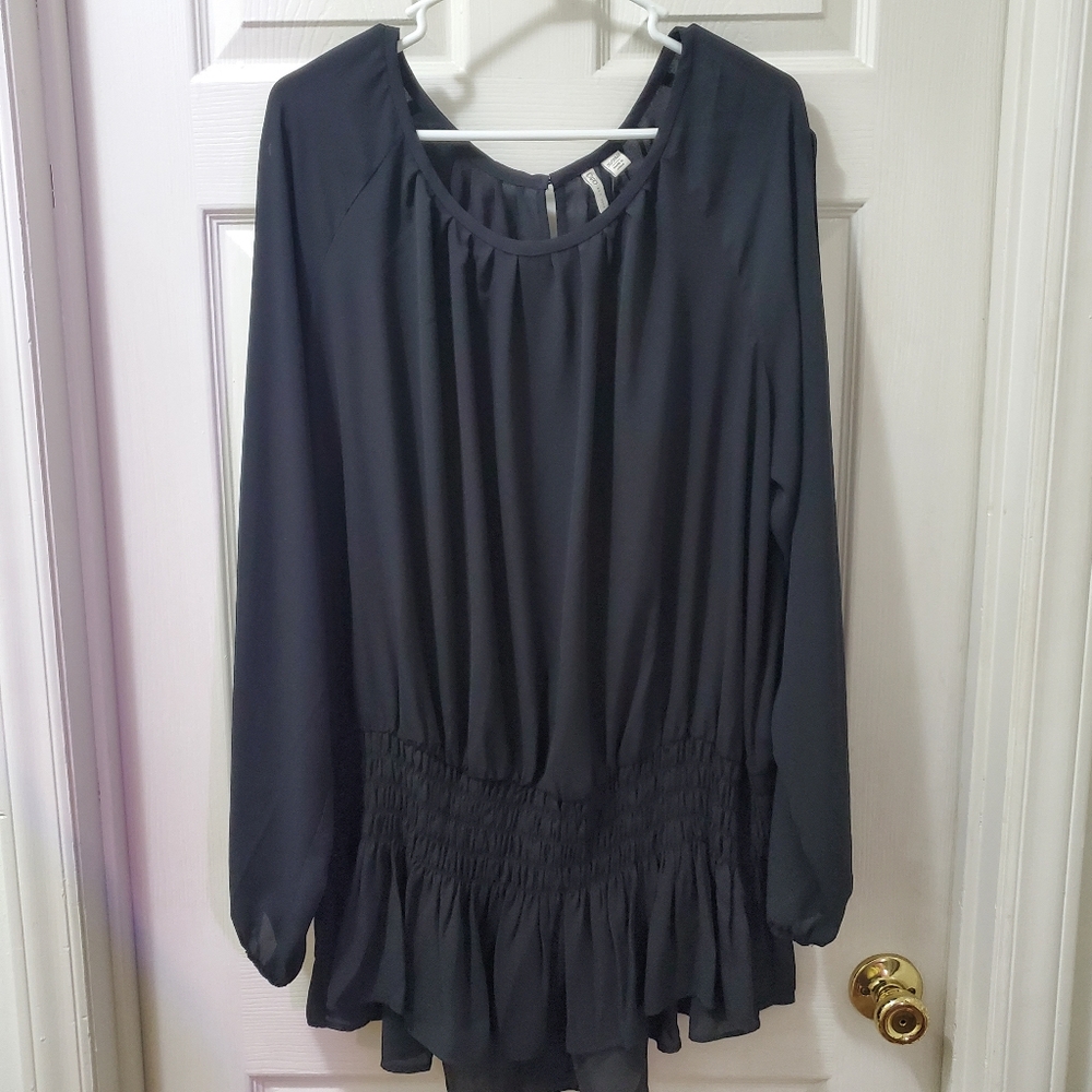 Cato black sheer top